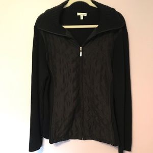 Croft & Barrow Long Sleeve Black Jacket Size XL